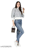 Black leather sling bag for women, with top carry handle and detachable shoulder strap