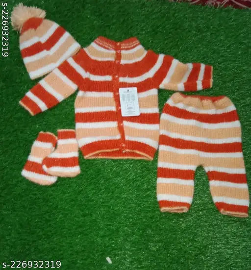 Cute woolen colorblocked trendy boy's sweater (0-3M - 0-1Y), Indian origin on mannequin