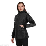 Black polyester long-sleeve women's jacket from Young Threads Collection, solid pattern, size M (bust size 36in, length size 22in)