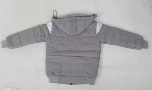 Grey padded children's jacket, zip closure