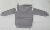 Grey padded children's jacket, zip closure