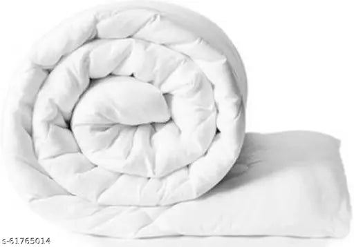 White, finest quality microfiber SHAPJW Solid Single Comforter for luxurious bed comfort, 60" X 90", baffle box construction