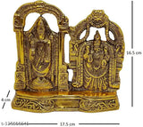 Metal Lord Tirupati Balaji Venkateswara tabletop statue, Indian spiritual home decor for temple idols & figurines