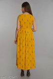 Stylish rayon anarkali kurti for women, sleeveless, printed, single size options available - India