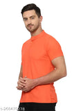 Matty poly blend half sleeve t-shirt, solid color, size S - India