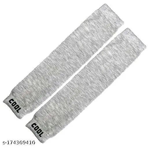 Modern cotton arm sleeves pack of 3, sun protectors for sports and tanning, unisex design in solid color