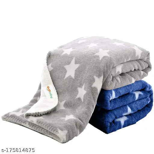Star Dark Blue & Star Grey cotton baby blanket wrapper-sleeping bag, geometrical pattern, skin-friendly materials, lightweight for travel