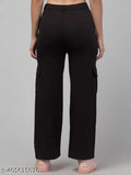 Solid cotton blend women's cargo pants, versatile and practical, size available