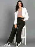 Black high-waist jumpsuit with crop top