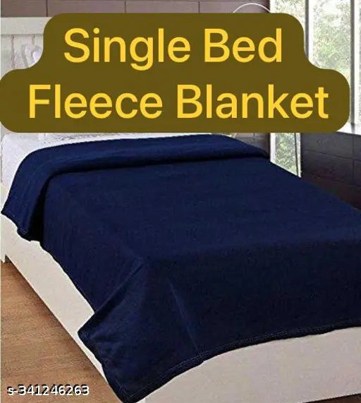 Cream polar fleece all-season single bed blanket (228 x 152 cm), made from polyester wool for stylish and easy-care home decor