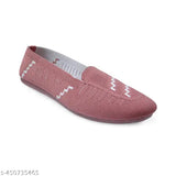 Pink crocheted knit fabric, bellies, party wear, women's fashionable slip-on shoes