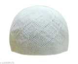 White cotton cap set for men, Turkish style knitting Muslim prayer cap, pack of 10 family pack, comfortable and lightweight for prayer and special occasions