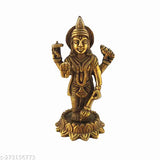 Brass Chaturbahu Vishnu Narayan Idol, 4 inches tall, for home & office pooja