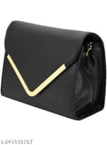 Black sling bag with gold zipper and shoulder strap