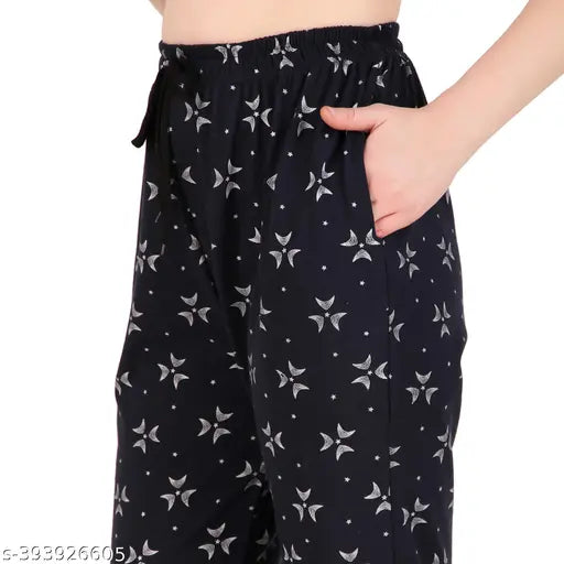 Black and white patterned women's track pants