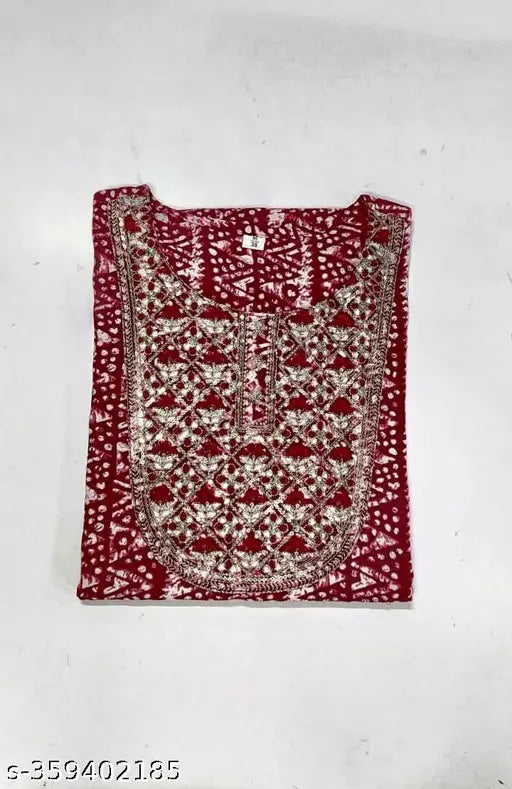 Maroon rayon straight kurti with chikankari embroidery and 3/4 sleeves, Indian festive wear" (125 characters)