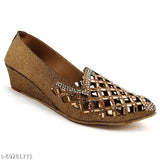 Embellished synthetic bellies, lightweight wedges for women - FINXFAIMA India origin