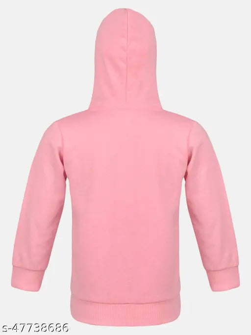 Pink cotton blend hoodie, Lazy Shark girls printed sweatshirt for kids aged 2-8 years, India origin