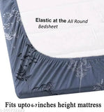 Classic cotton floral fitted bedsheets, superfine quality, double size with 2 pillow covers, ideal for summer decor
