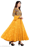 Yellow and blue traditional long kurta