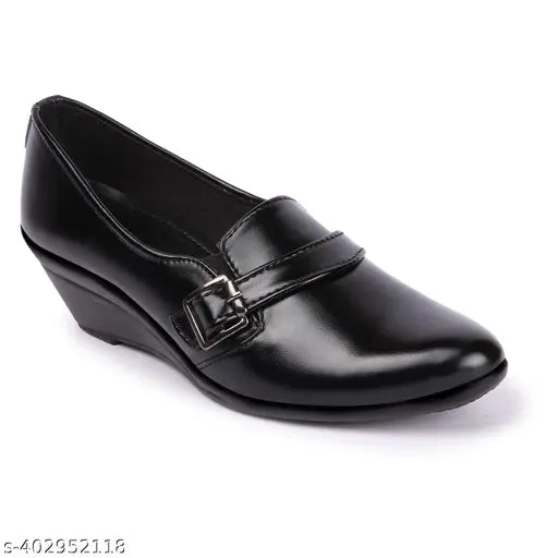 Black, velcro women's dress shoes with side zip closure