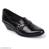 Black, velcro women's dress shoes with side zip closure