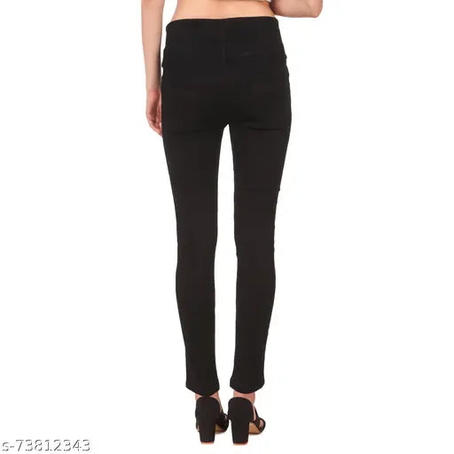 Best quality women's jeans/women 4 button jeans/women black jeans