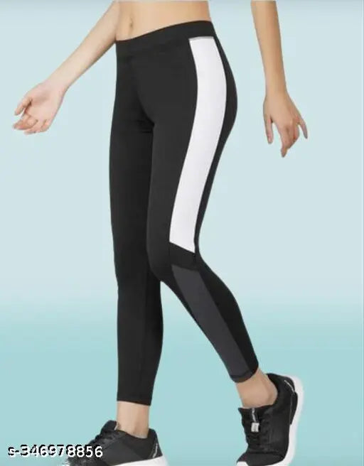 Black Solid Lycra Gym Jeggings by A.S.jeggings - Super stylish activewear for women's workouts