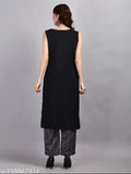 Digital Printed polyester Kurta & Palazzo Set, round neck, vibrant Indian festive wear for any occasion