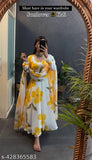 Georgette print dance suit, comfortable flare fit for twirling, Indian origin