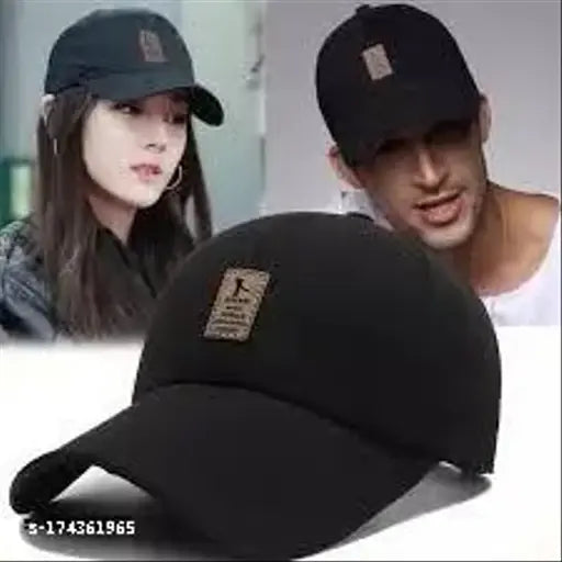 Stylish Ediko cotton baseball cap, trending solid-colored design for both men and women, one size - India origin