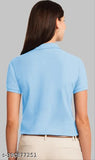 Cotton blend, solid-color polo neck t-shirt for men by Zebulun, made in India