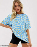 Blue tie-dye oversized womens t-shirt