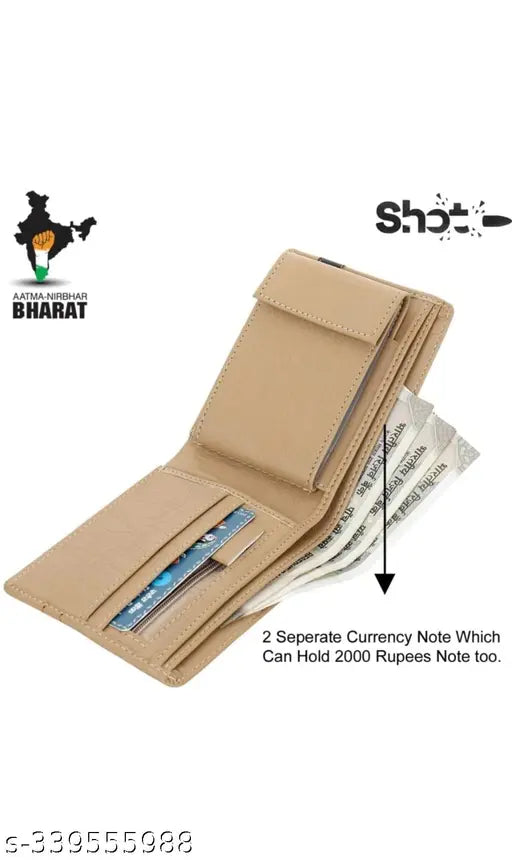 Faux leather wallet, textured pattern, small pocket design for men and women, made in India