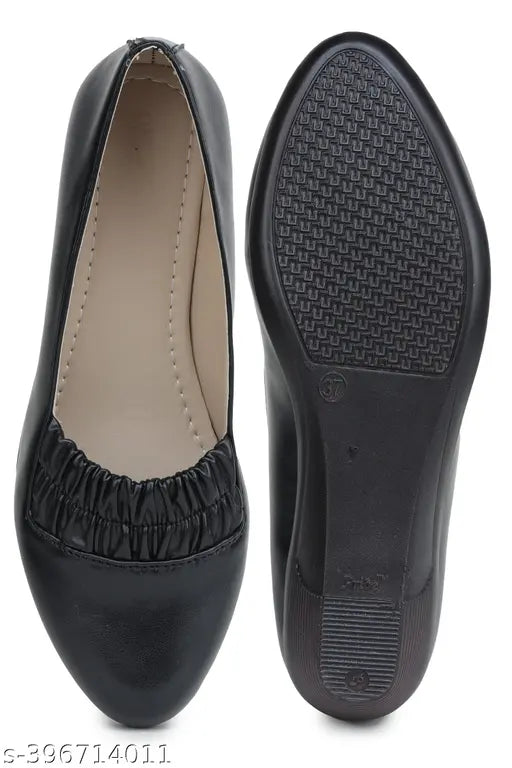 Latest designer patent leather slip-on ballerinas, trendy belly shoes for women in various sizes (IND-3 to IND-8) from India
