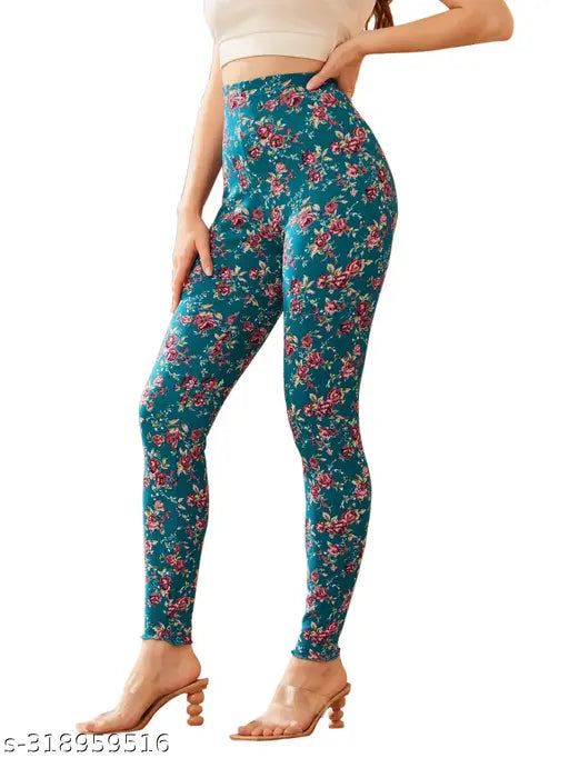 Printed Lycra jeggings for women, size 26-36, India origin