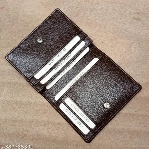 Solid PU Casule card wallet, free size wallet with five compartments for daily use, made in India