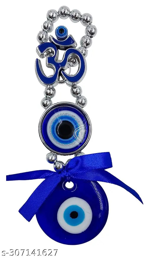Glass Evil Eye figurine for home protection, Indian-made feng shui decor, 5cm x 7cm x 16cm