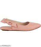 Synthetic PINK bellies (Super Fancy) - slip-on women's ballerinas, India-made Solid design