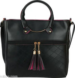 Womens side sling bag with adjustable strap, featuring a tassel detail