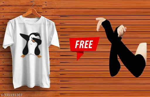 Trending printed polyester t-shirt for men with free short sleeves, ideal for casual wear