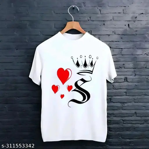 Men's striped polyester half-sleeve t-shirt in S, M, L, XL, ideal for casual wear