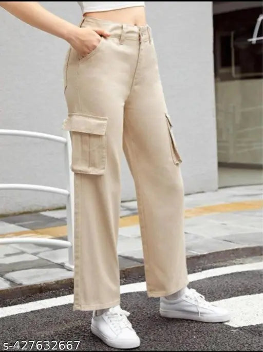 Cargo pants, black & cream, combo pack of 2