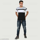 Stretchable Lycra men's colorblocked sports t-shirt, short sleeves, made in India