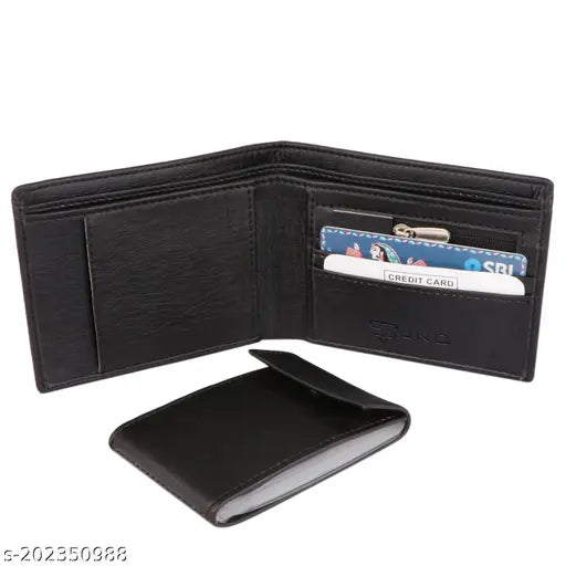 Tan faux leather men's RFID protected slim money clip wallet (2 compartments), modern and sophisticated design for everyday carry