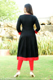 Black cotton women's long kurta