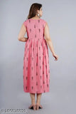 Pink cotton anarkali kurta dress