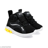 Black Nike kids sneakers with white sole