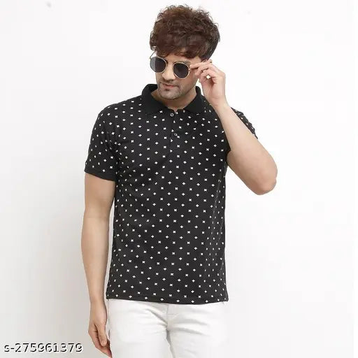 Multicolor cotton blend polo T-shirts (pack of 2), trendy fashion for men by LEOTUDE brand, casual wear for various occasions