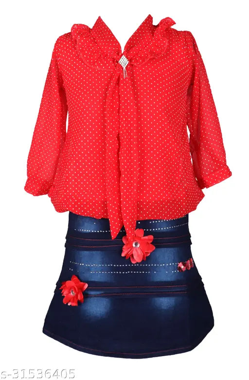 Georgette net dress for kids, Flawsome Stylus Girls Frocks & Dresses, Indian-origin one-piece top and skirt for 3-4, 4-5, or 5-6 years